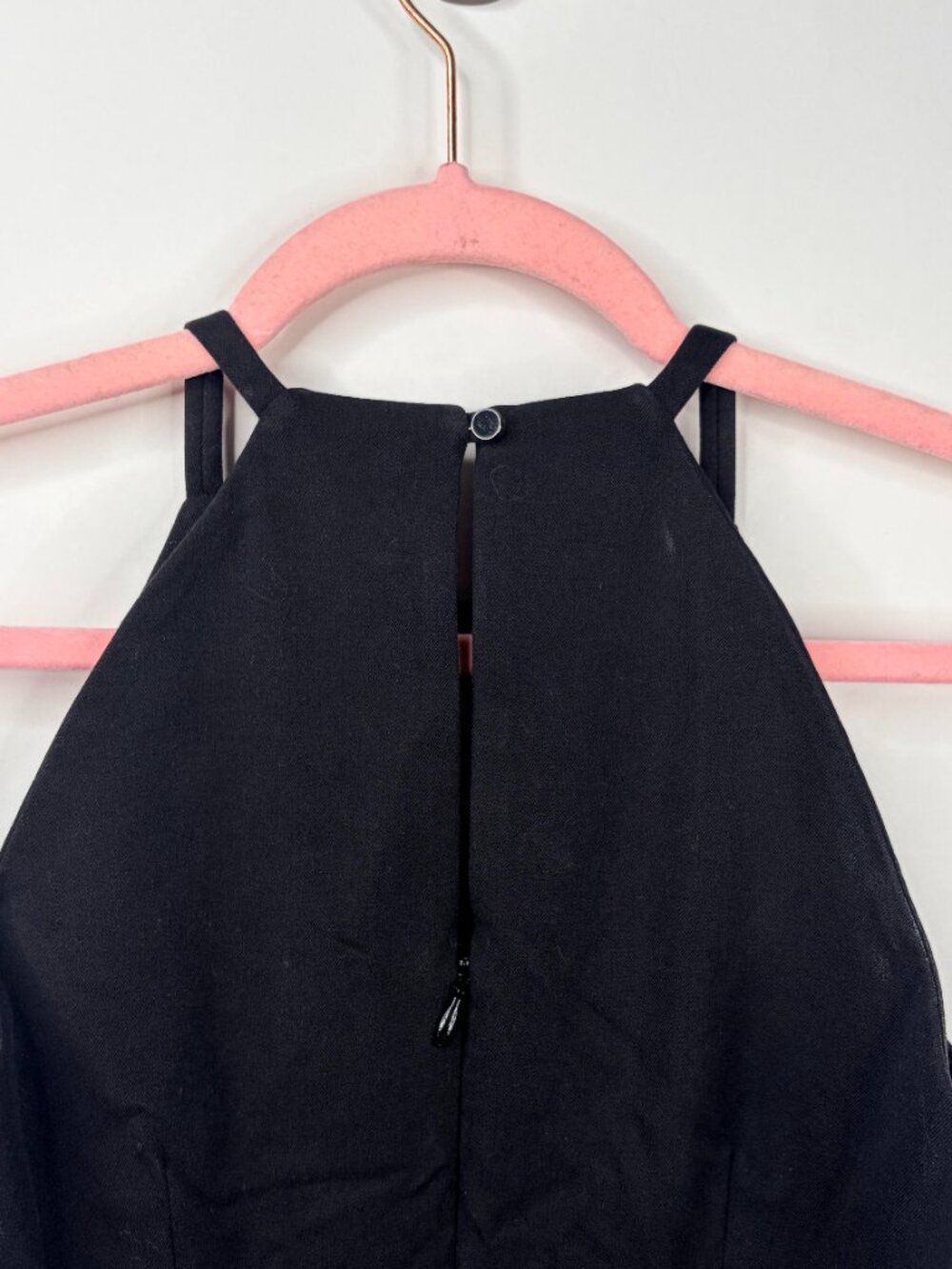 2/$30 Banana Republic Halter Bi-Stretch Racer Neck Sheath Dress Black 00 #A2476 - Picture 7 of 11